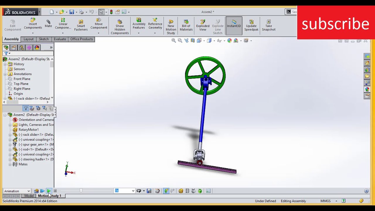 STEERING MECHANISM SAE BAJA RACK AND PINION automobile from scratch for beginners  IN SOLIDWORKS