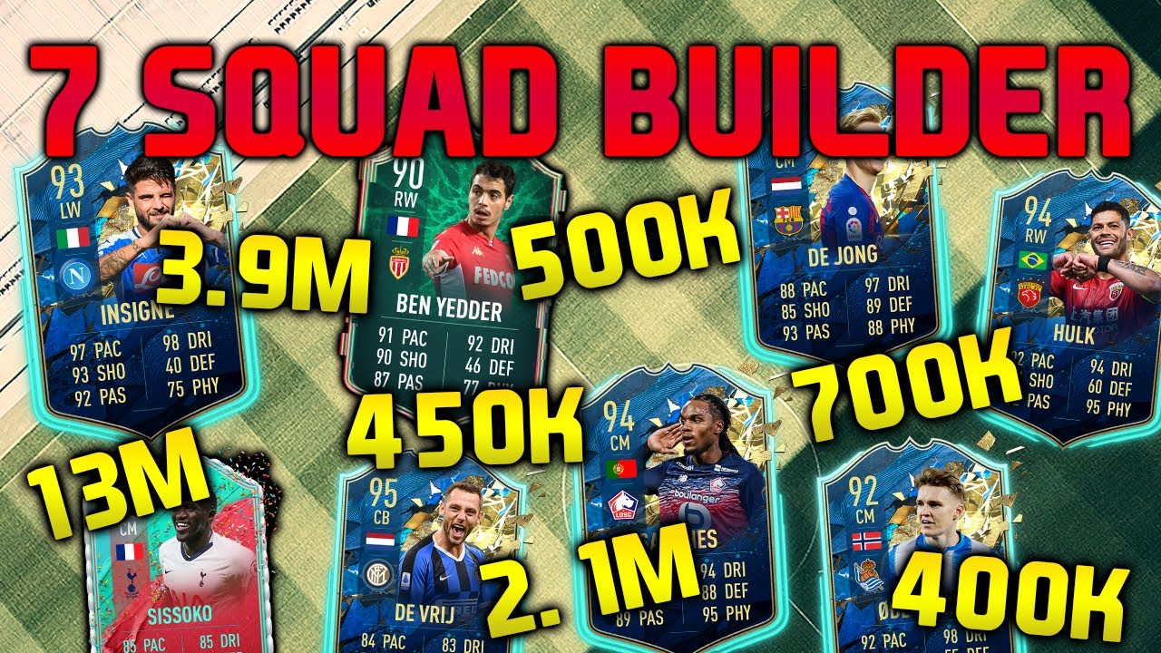 FIFA 20 SQUAD BUILDER FUT 400K 450K 500K 700K 2.1M 3.9M 13M HYBRID SQUAD BUILDER