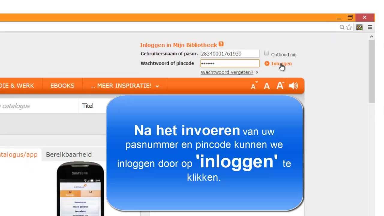 Inloggen op 'Mijn Bibliotheek' online