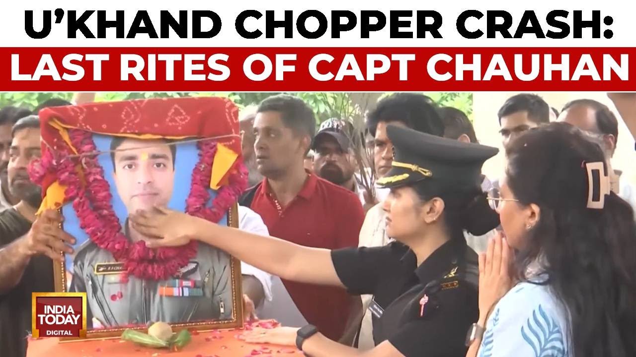 Uttarakhand Chopper Crash: Last Rites Of Army Veteran Captain Chauhan | Kedarnath Helicopter Crash