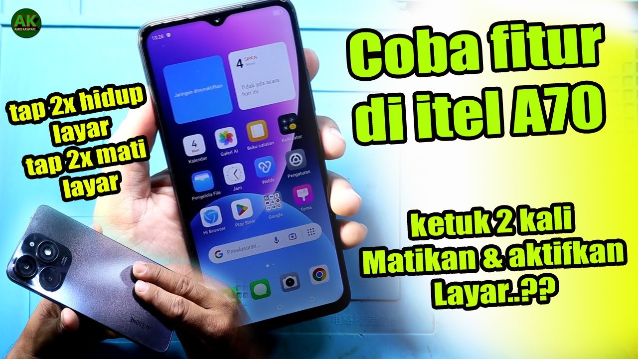 Emang Bisa !! Coba Mengaktifkan ketuk 2 kali di hp itel a70  klik 2 aktif & matikan layar itel a70
