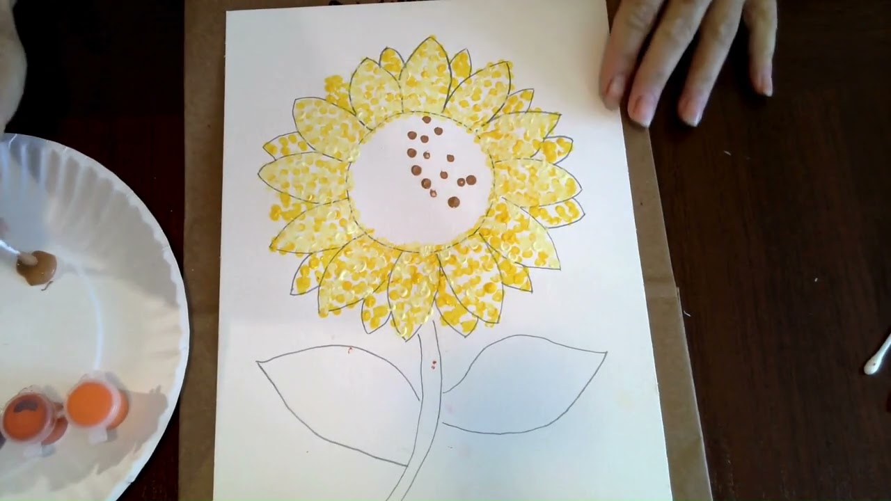 Art Club: Sunflower Pointillism- Painting Craft for Kids