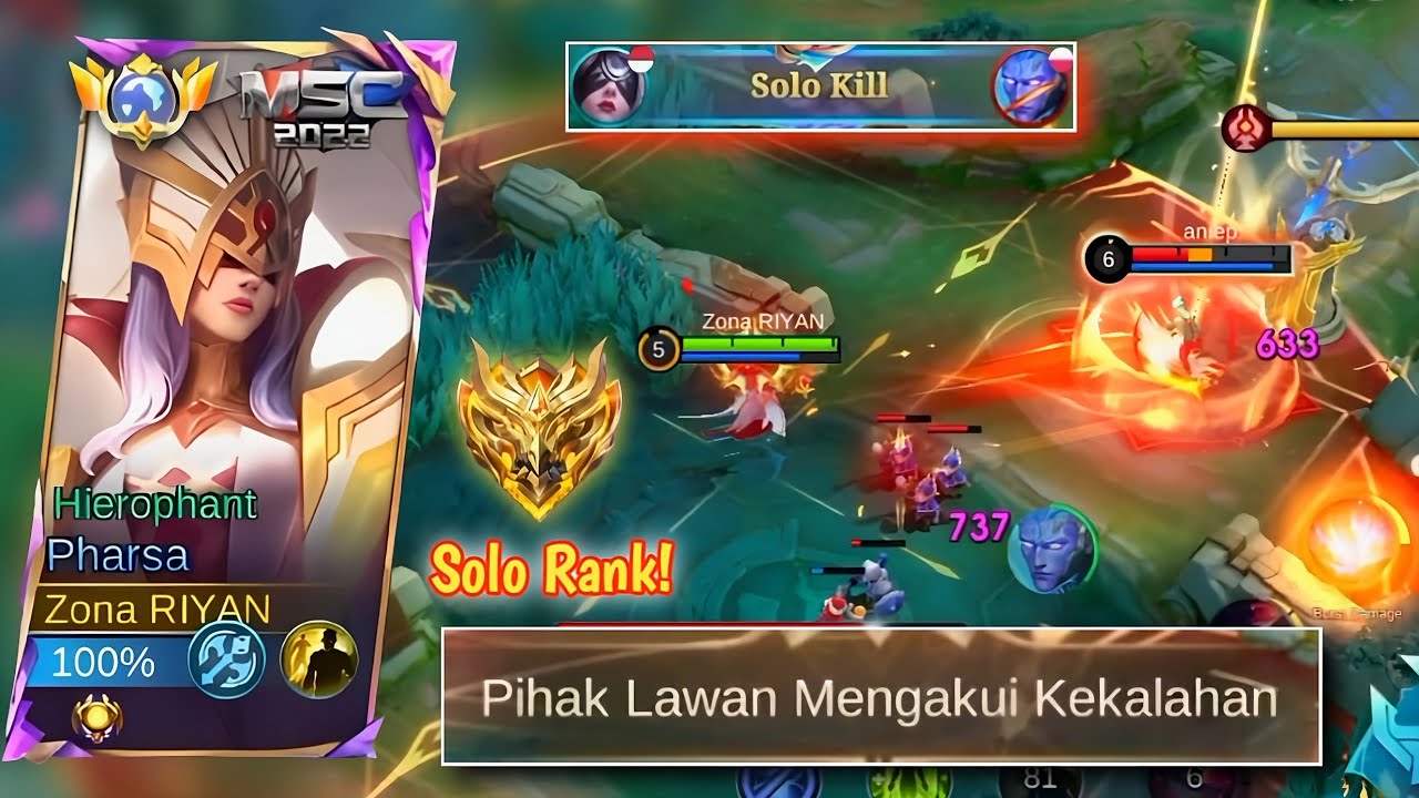 THE ENEMY SURRENDER 🔥! PHARSA MSC SKIN GAMEPLAY SOLO RANK || GAMEPLAY PHARSA - MLBB