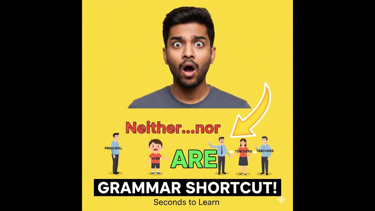 'Neither   nor'  'Either   or' में Verb 'पास वाले' Subject के अनुसार होती है। 120 rul day 2