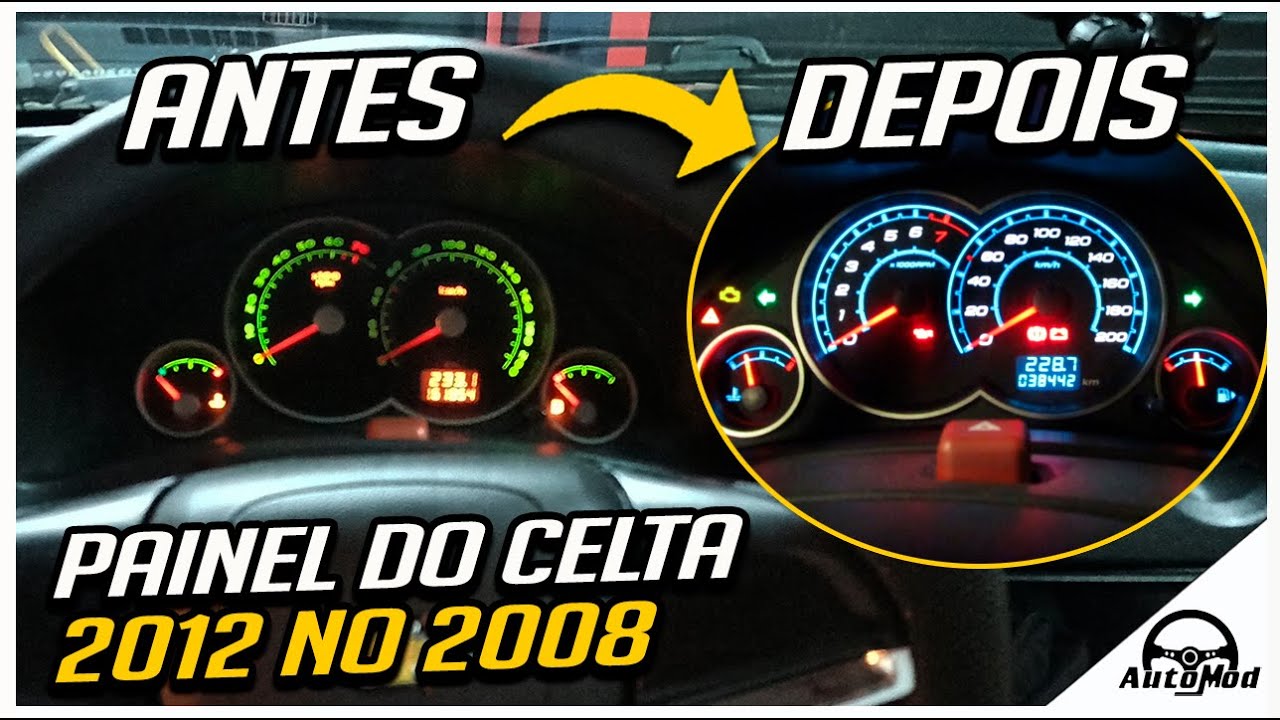 COMO TROCAR ILUMINAÇÃO DO PAINEL E ACETATO DO CELTA 2012 - AUTO MOD BR