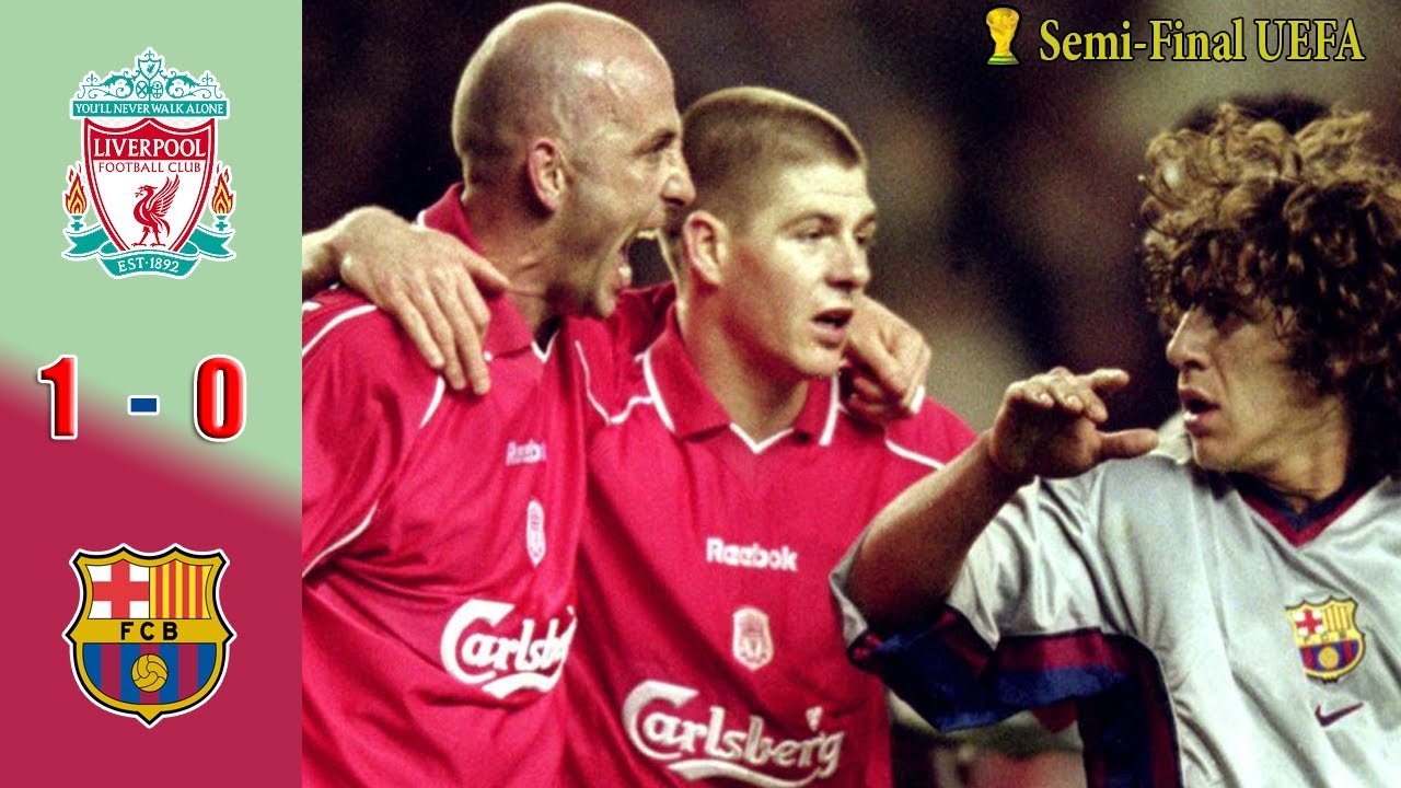 Liverpool vs Barcelona 1 - 0 |  Highlights 2001 Semi-FINAL UEFA Cup (Michael Owen, Gary, Rivaldo..)