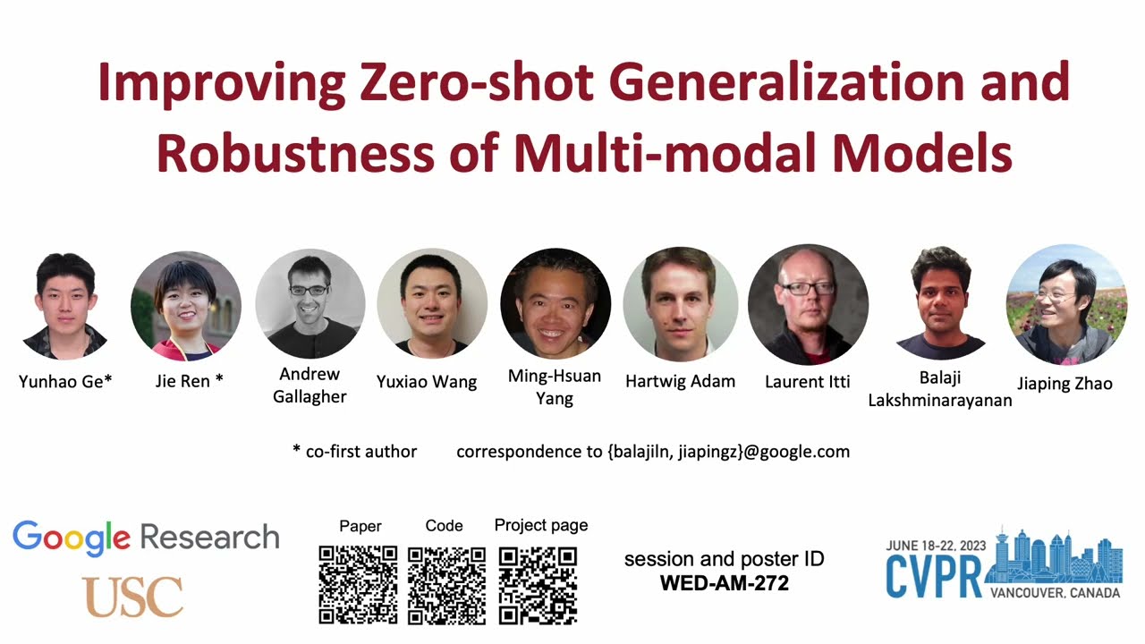 CVPR 2023 Improving Zero Shot Generalization and Robustness of Multi modal Models
