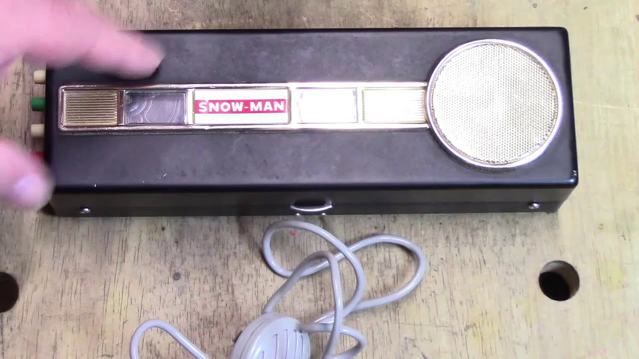 1960's Spy Tape Recorder - Explore the 1960's SNOW-MAN Rim Drive Reel To Reel Recorder!