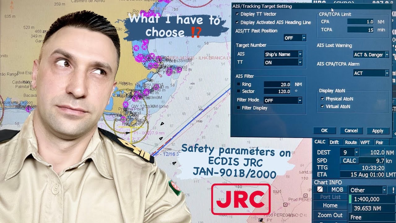 ECDIS JRC JAN-2000/901B – Safety Parameters Explained | CPA, TCPA, Safety Depth & More