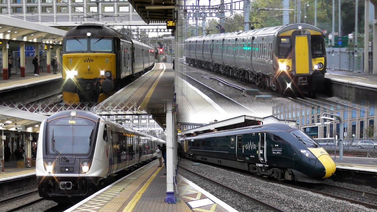 Trains at Slough, GWML + Elizabeth Line (10/11/2022)