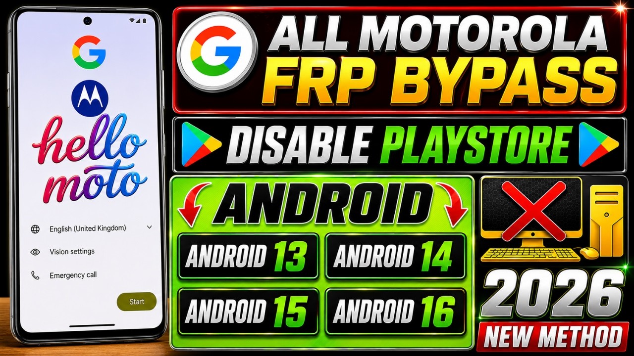 Boom! Motorola Frp Bypass | Android 13/14/15/16 | Disable Playstore | No Pc | New Trick Update 2026