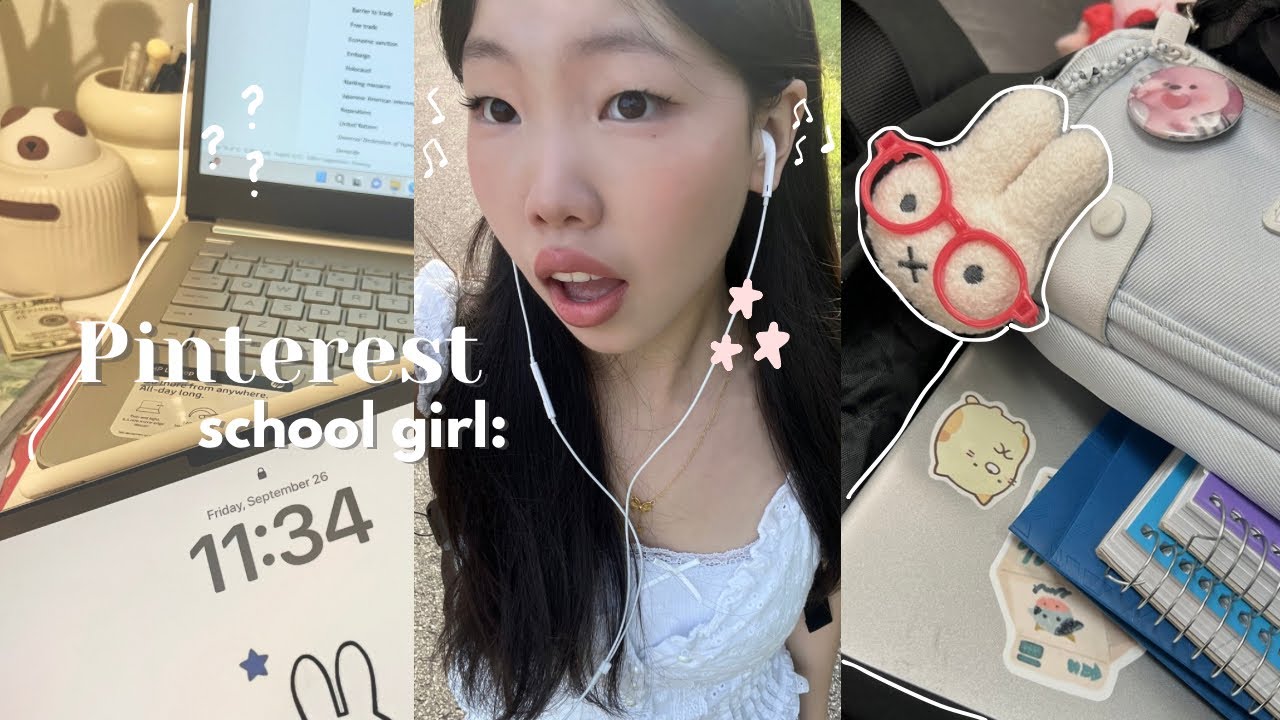 PINTEREST-SCHOOL GIRL 🖇️: grwm, productive student, exam prep, new table (ft. Momo’s workshop)