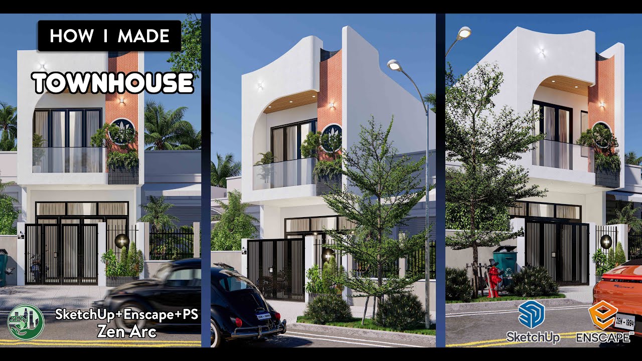 Sketchup + Enscape: How To Made TOWNHOUSE! Hướng Dẫn Render Ngoại Thất Với Enscape 4.1.