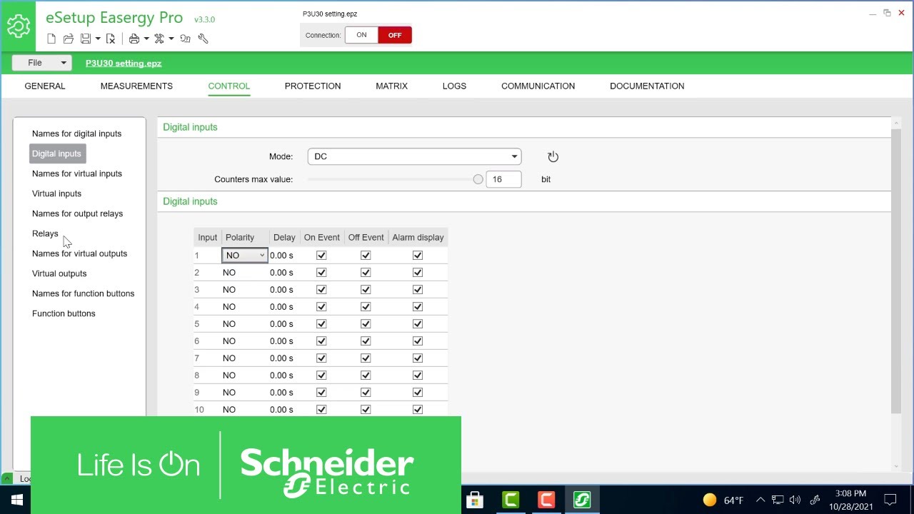How to Change the Polarity of DI & DO in Easergy P3 Relay | Schneider Electric Support