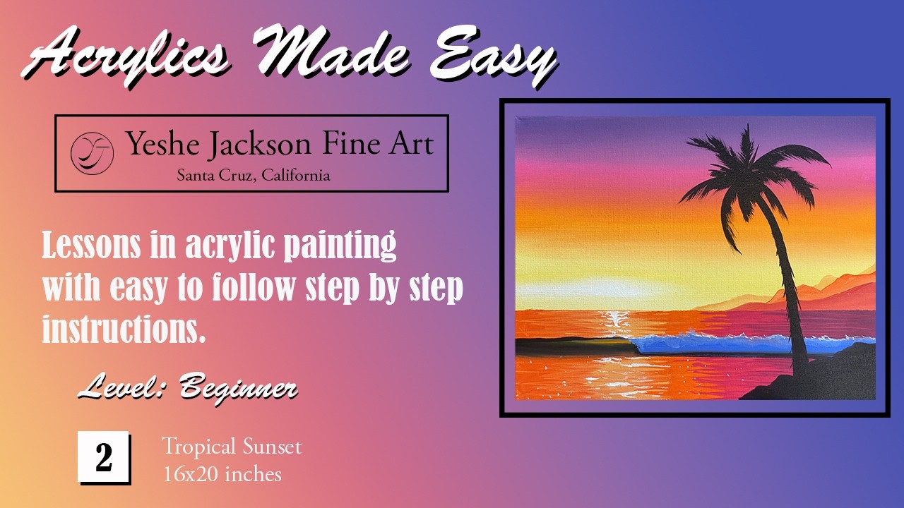 Tropical Sunset with Palm Tree