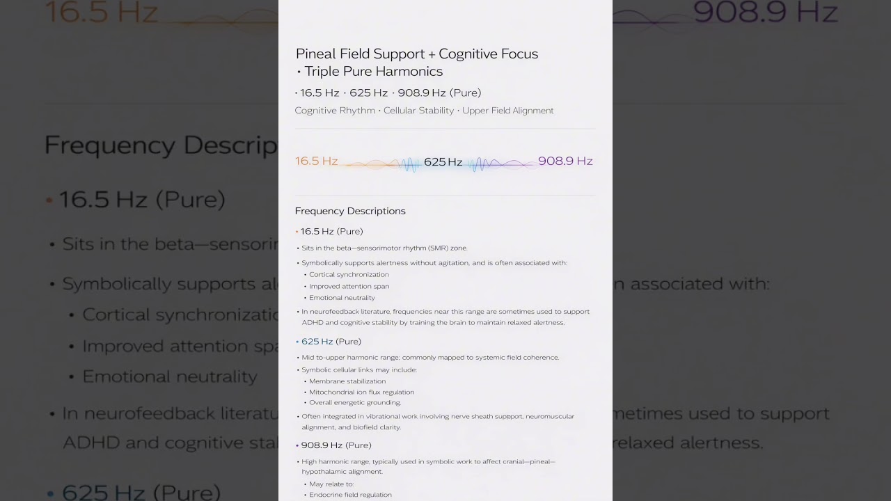 Pineal Field Support + Cognitive Focus &bull; Triple Pure Harmonics