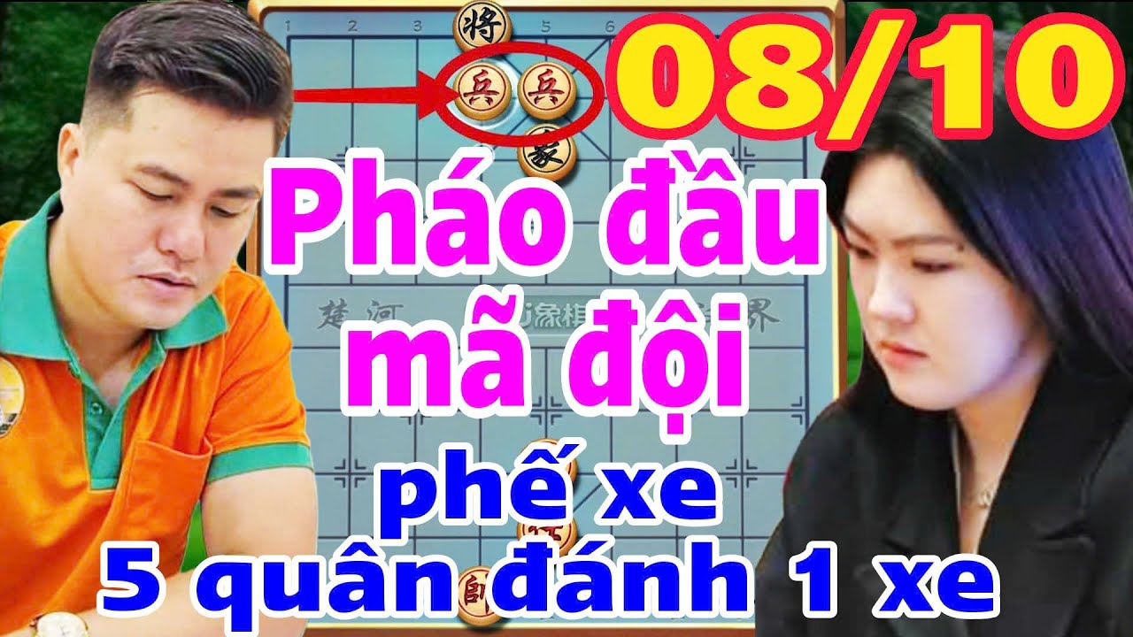 Cờ tướng Lại Lý Huynh phá pháo đầu mã đội của nữ kỳ thủ Lang Kỳ Kỳ
