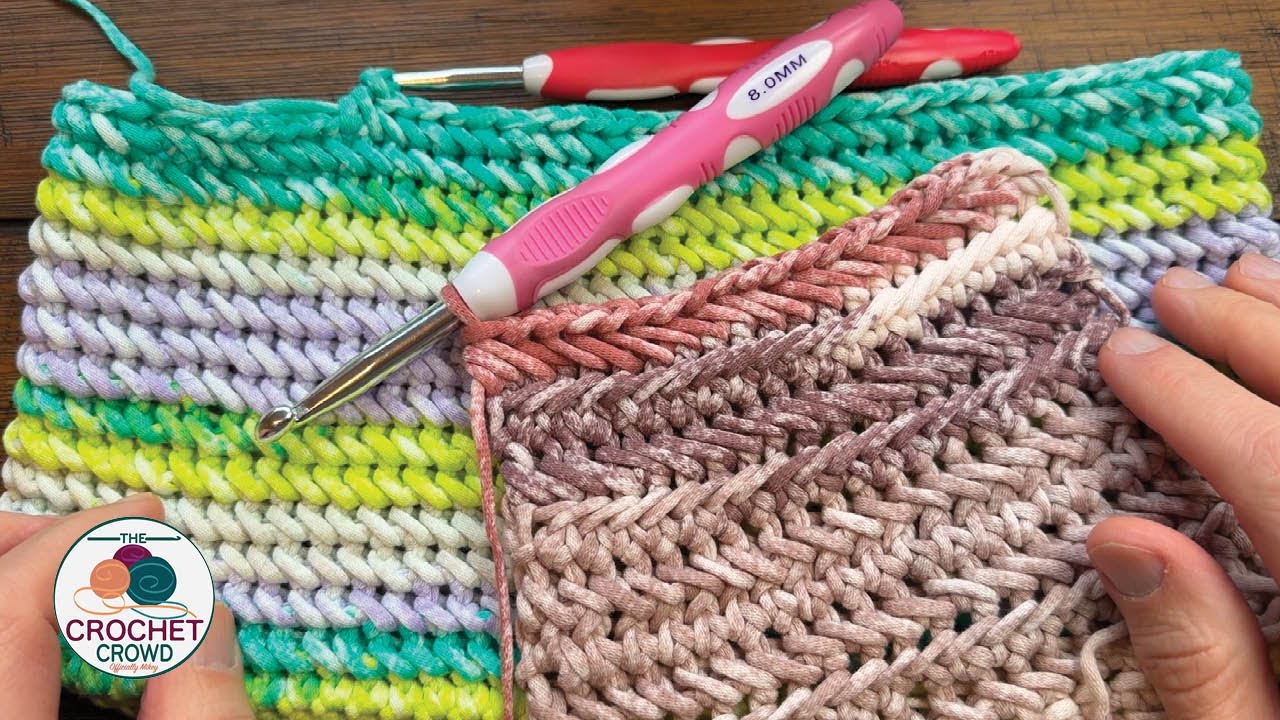 Left Hand: 4 Different Types of Crochet Linked Herringbone Stitch Concepts