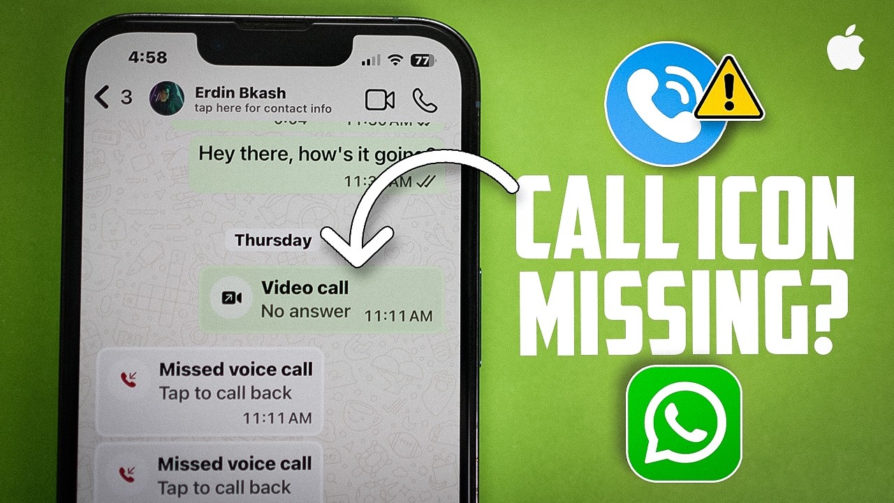 Как исправить проблему с отсутствующей иконкой аудиозвонка в WhatsApp на iPhone | Кнопка вызова W...