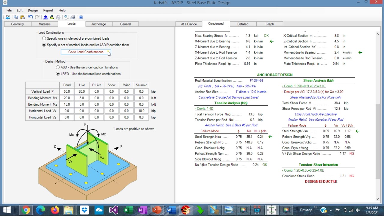 How to Design Biaxial Base Plates Using ASDIP STEEL