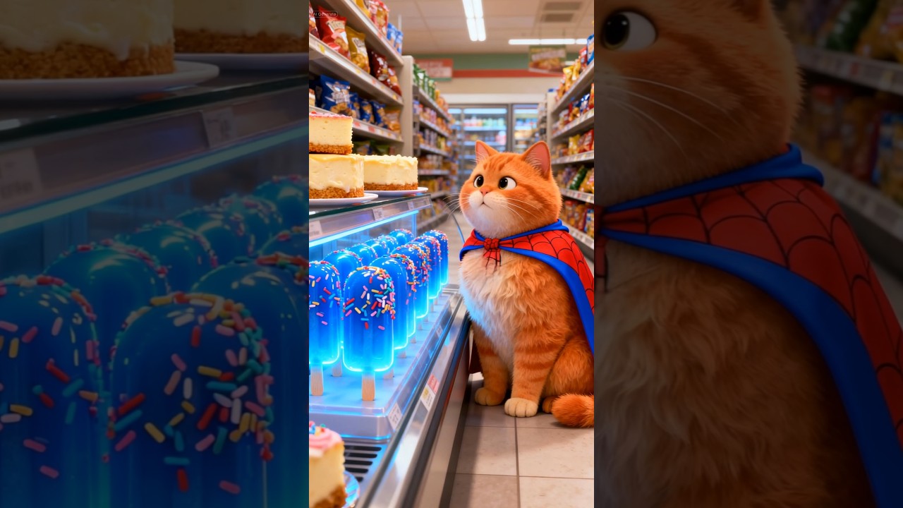 Cute Orange Rabbit Buys Sweet Delicious Popsicles