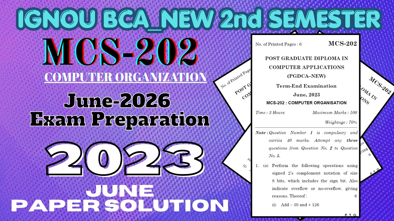 IGNOU MCS-202 June 2023 Solved Paper | Important Questions for June 2026 Exams | BCA_New