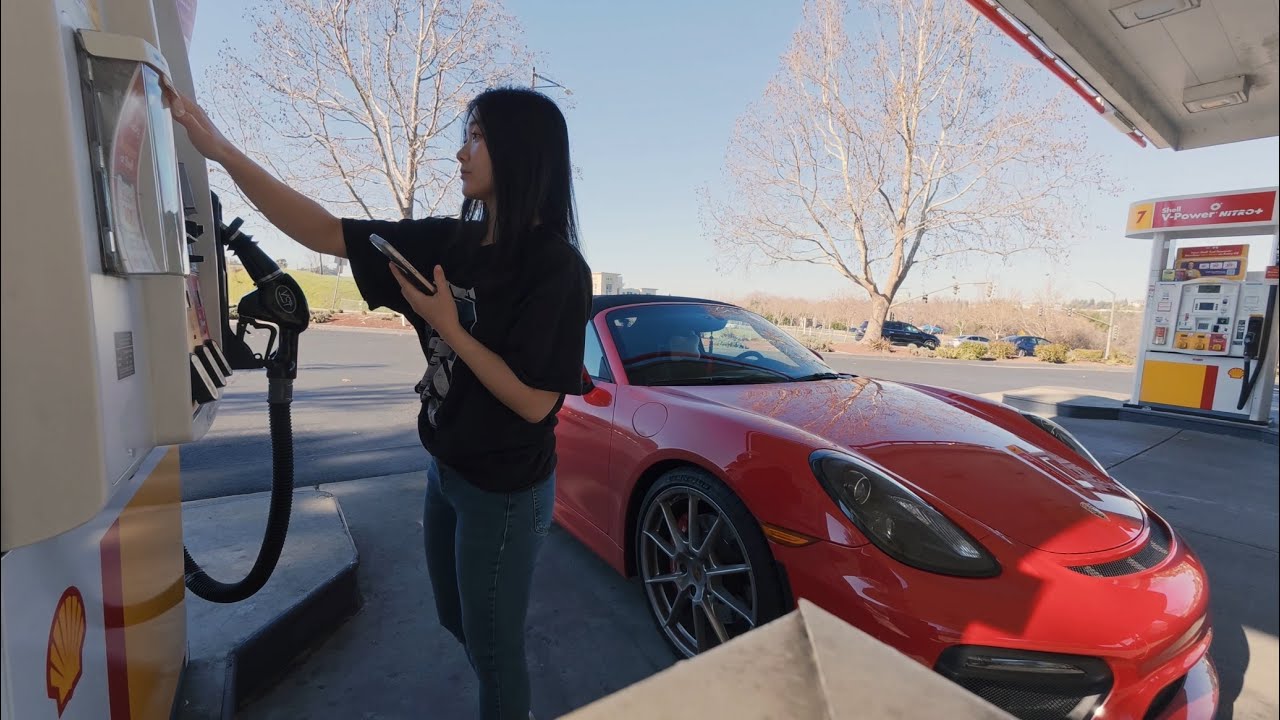 getting gas, coffee, and a car wash