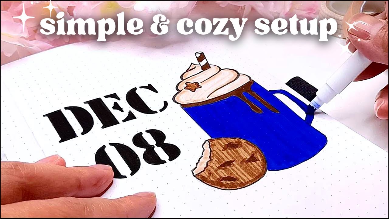 Оформление Bullet Journal на декабрь 2022 года: УЮТНЫЙ | Горячая тема: какао и печенье 🍪