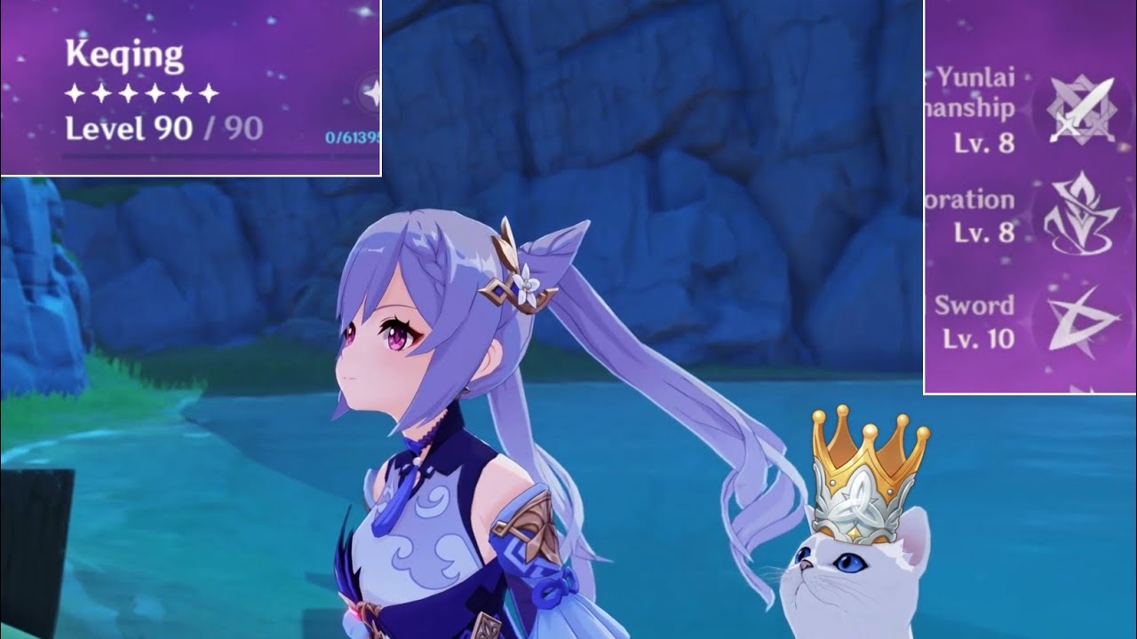 Keqing level 90 crowned showcase