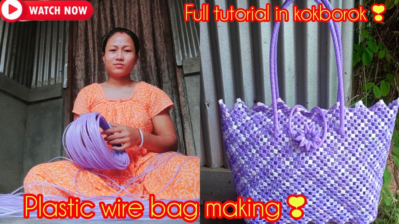 Purple & white colour mixed a big plastic wire bag making full tutorial in kokborok🥀@AsuVlogs-gq7fo