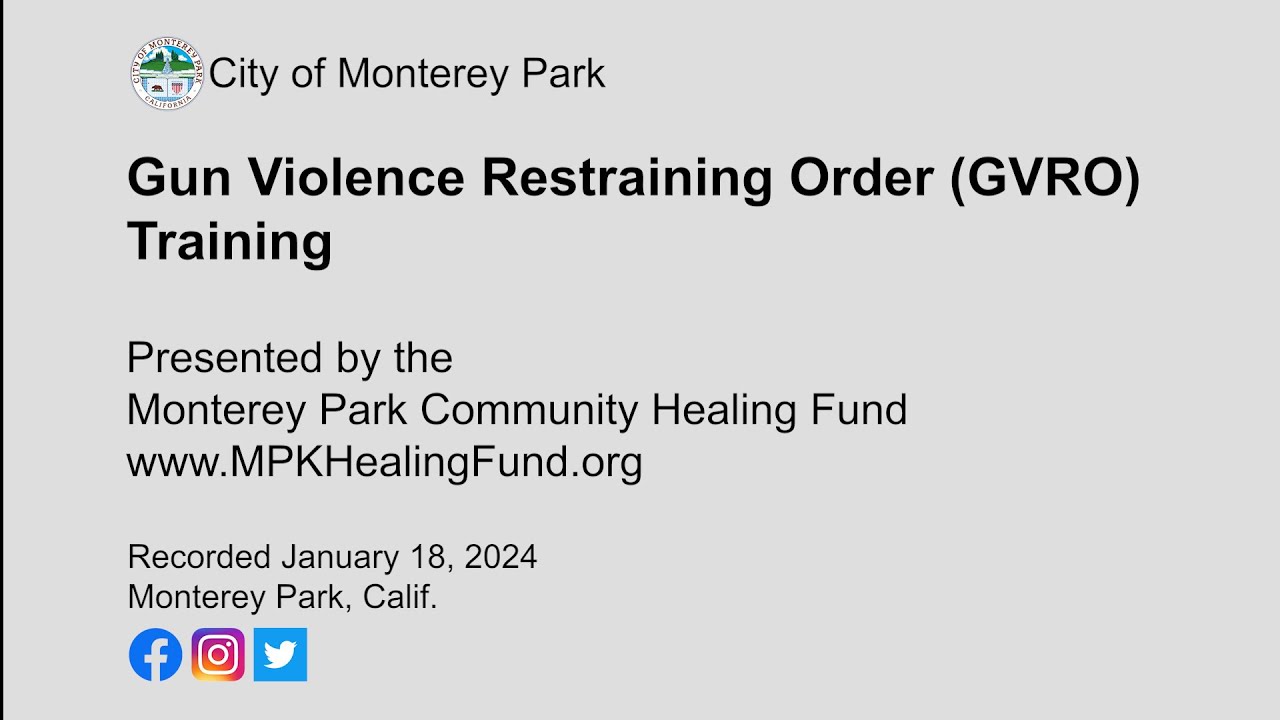 MPK Gun Violence Restraining Order Training