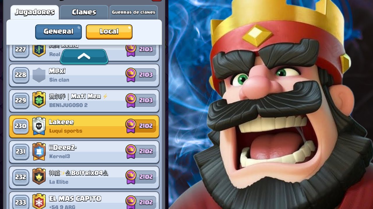 Top Argentina en clash royale! 🇦🇷 Llegando a los 2100 puntos