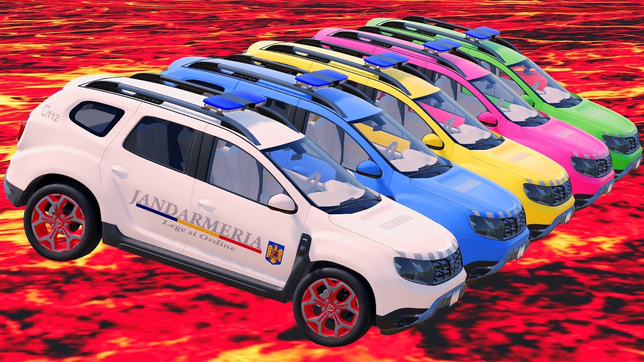 GO! POLICE CARS, AMBULANCE, FIRE TRUCK, COLORFUL CARS WITH TRUCK & TRAIN FARMING SIMULATOR 22! #103