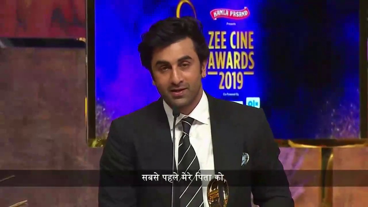 RIP : Rishi Kapoor | Emotional Speech By Ranbir Kapoor | Zee Cine Awards