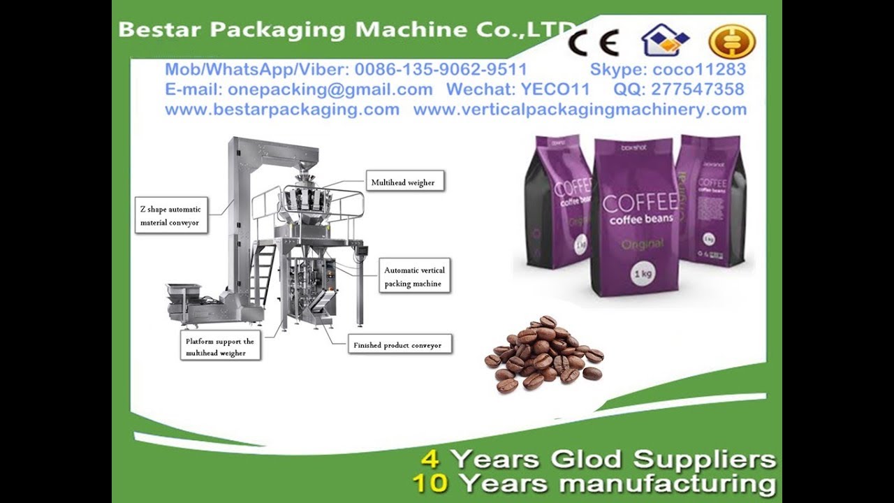 Bestar 1KG Coffee bean fully auto packing machine with degassing valve