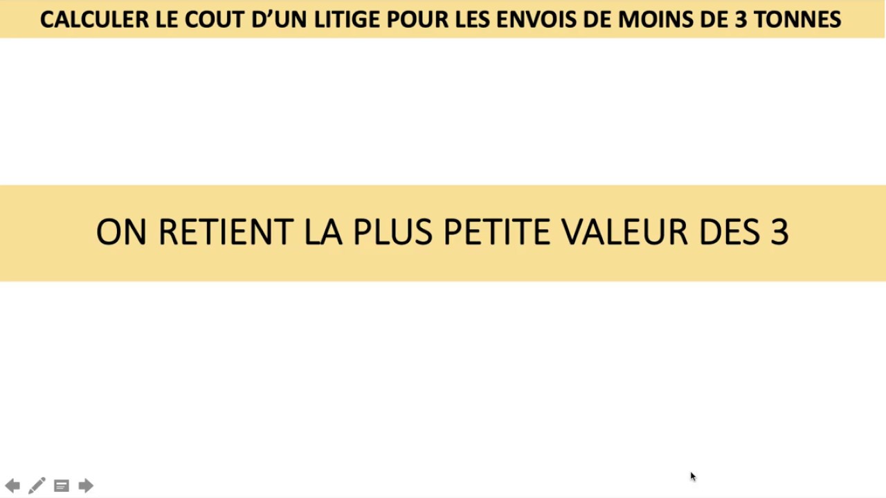 LE CONTRAT DE TRANSPORT : CALCUL D'UNE INDEMNITE EN CAS DE LITIGE