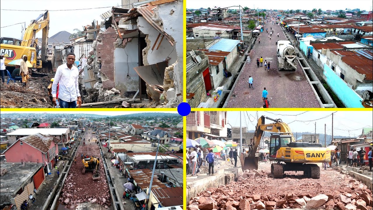 KINSHASA : CONSTRUCTION DE LA BOUCLE MANZENGELE LONGUE DE 5,4KM (AUJOURD'HUI : AVENUE KIMWENZA)