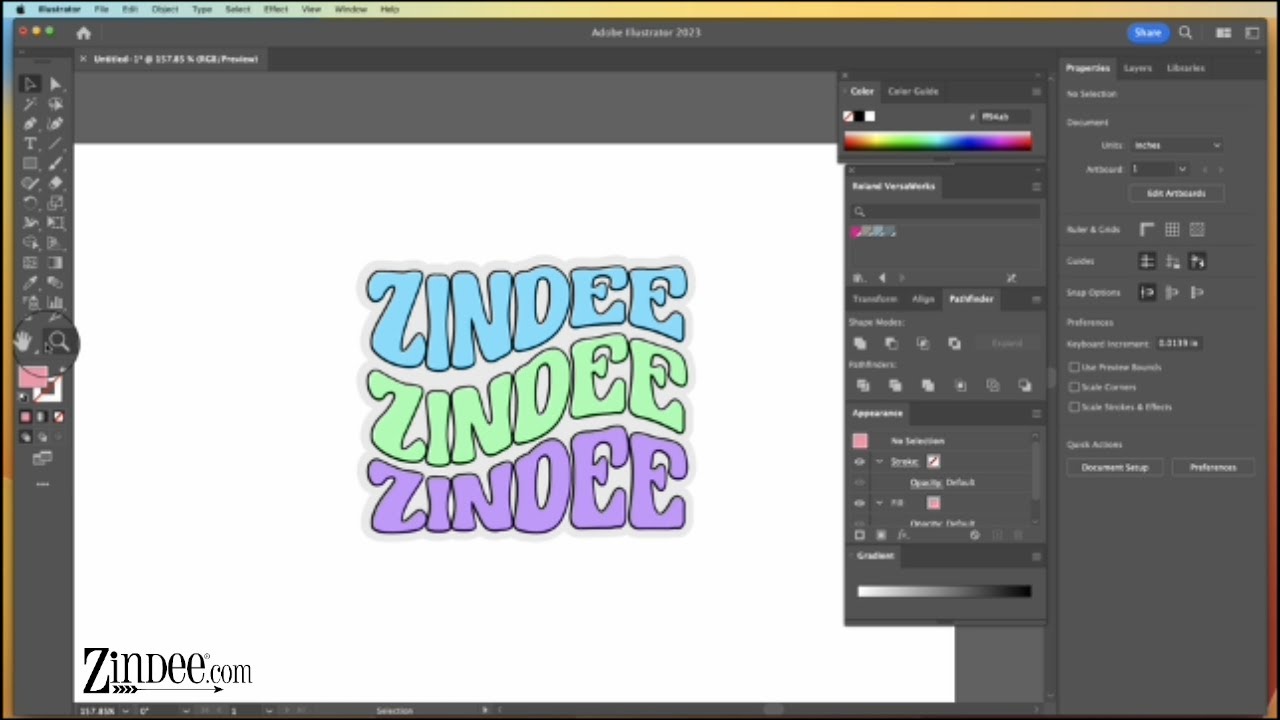 Retro Wavy Text Design Tutorial- Adobe Illustrator How to Video- zindee