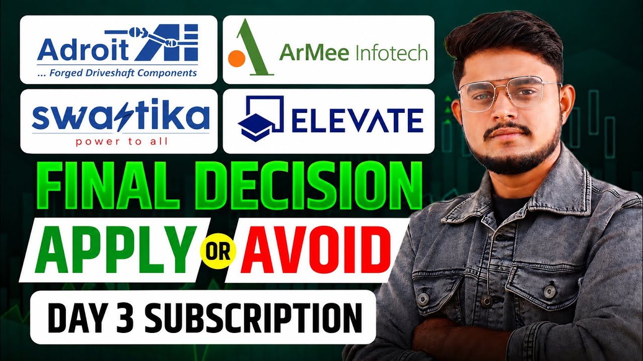 4 IPO Final Decision || Adroit Industries IPO | Armee Infotech IPO | Swastika IPO | Elevate IPO
