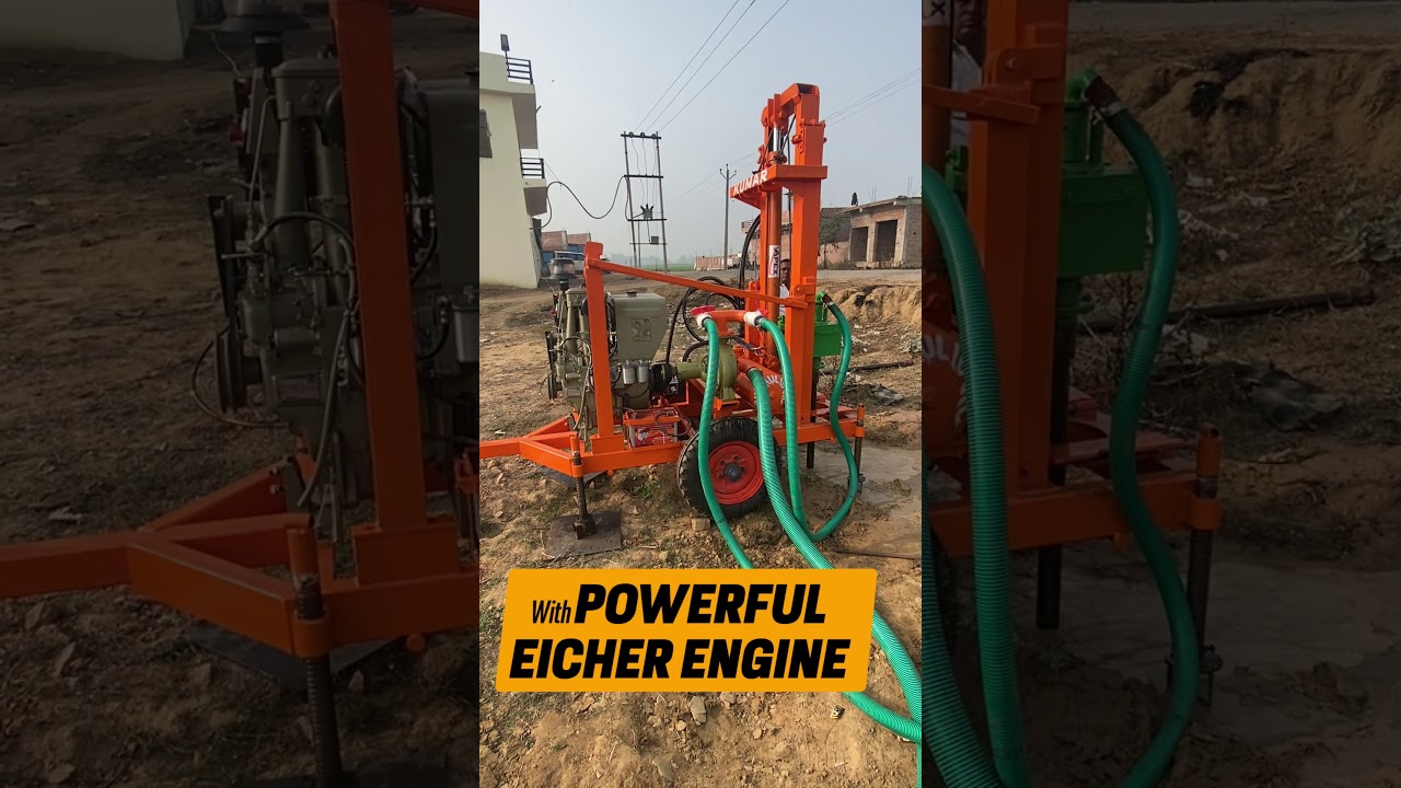 New Portable Mini Borewell Machine With 26hp Eicher engine | Trial Video | Kumar Engineering works👍