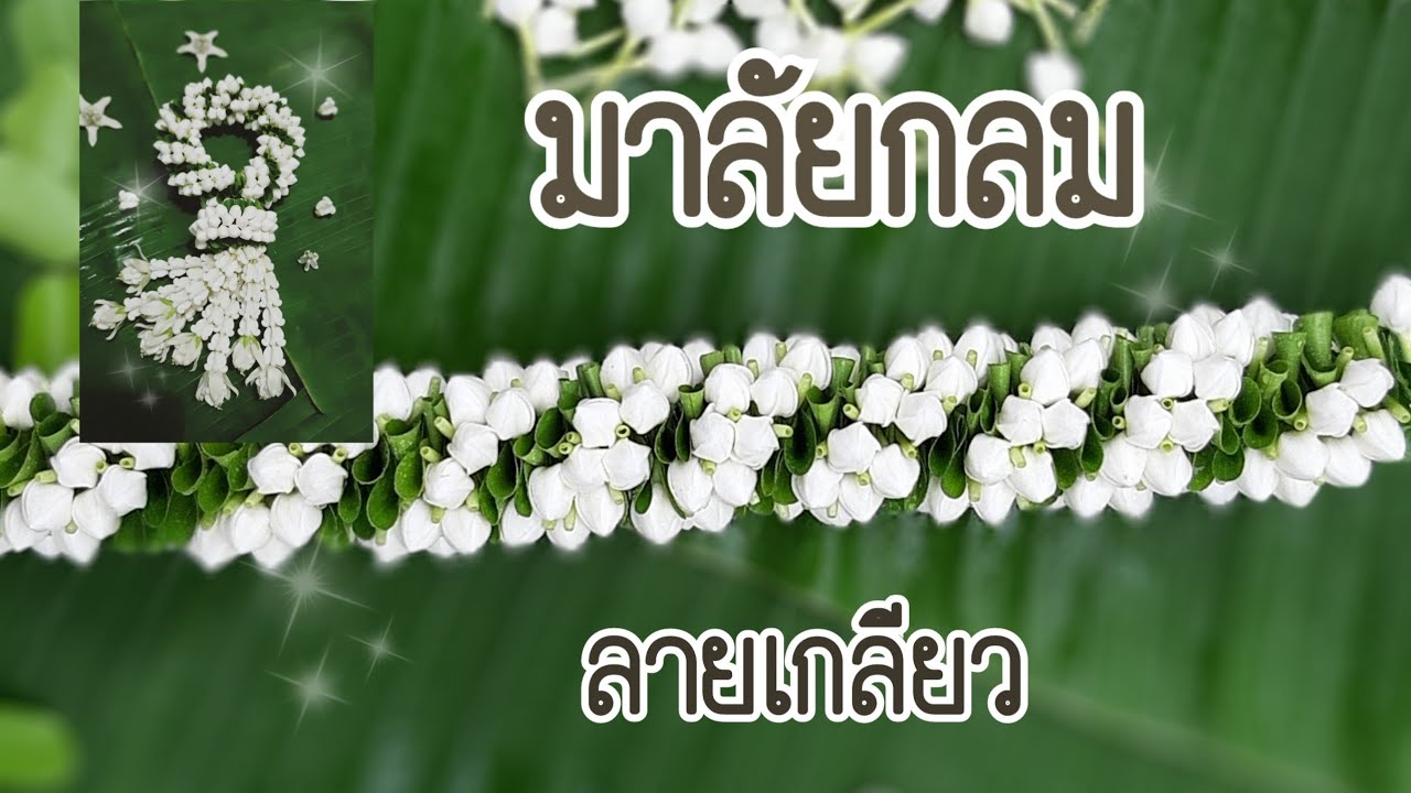 มาลัยกลมลายเกลียว จากดอกพุดและใบแก้ว ทุกขั้นตอน ละเอียดยิบ