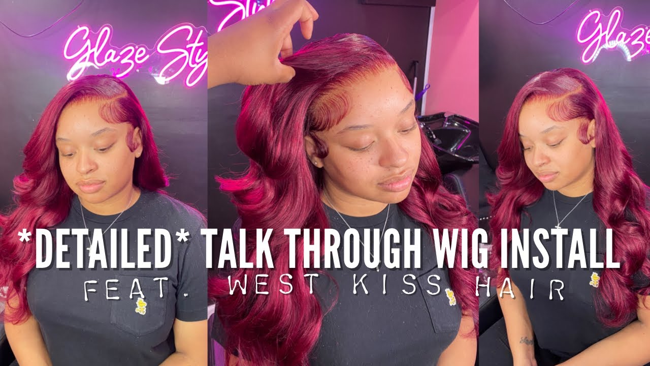*DETAILED* RED/ BURGUNDY WIG INSTALL | START TO FINISH | USING WEST KISS HAIR | IT’S AMOYIA