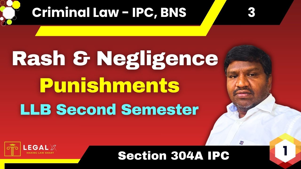 Rash and Negligence and Its Punishments in Criminal Law in Telugu | 304A IPC | Legal X