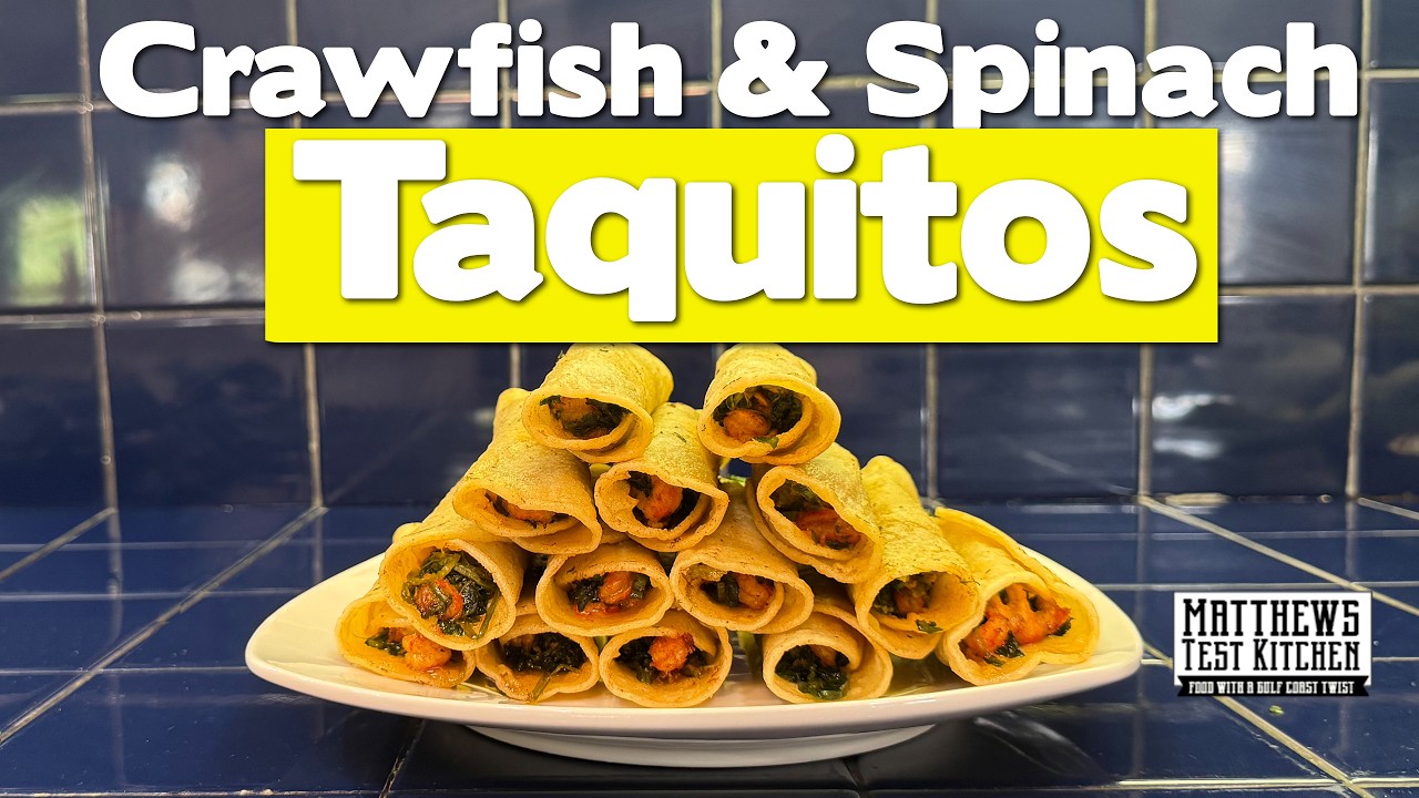 The Ultimate Gluten-Free Snack: Crawfish & Spinach Taquitos!