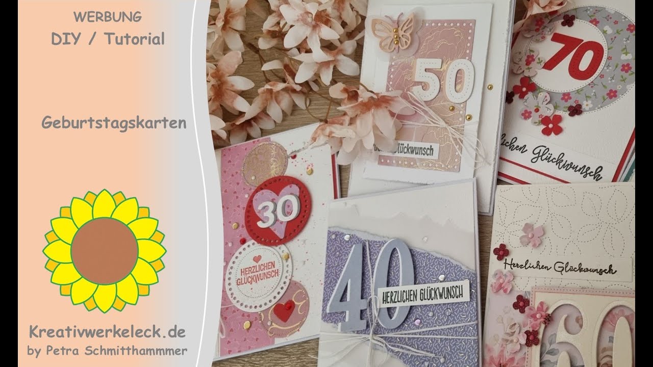 Geburtstagskarten für runde Geburtstage - DIY / Tutorial
