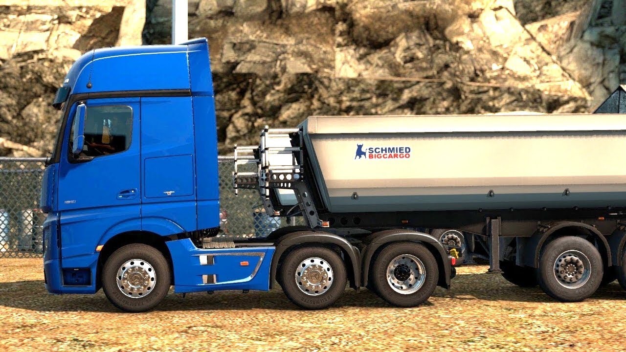 Euro Truck Simulator 2 - Mercedes Benz New Actros Picking Up 16 Tons of Sand
