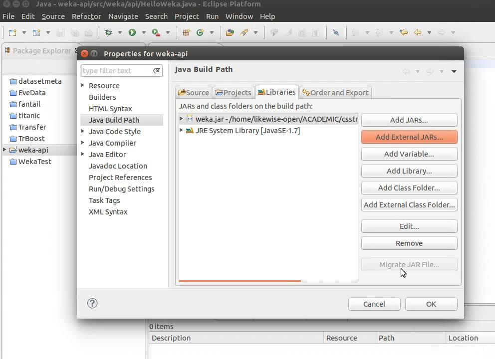 WEKA API 1/19: Introduction and Setting Up Eclipse