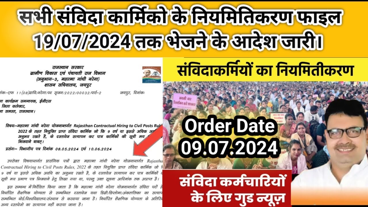 Samvida karmik latest order 9.07.2024 | For Regularisation of samvida karmik Update | Mgnrega karmik