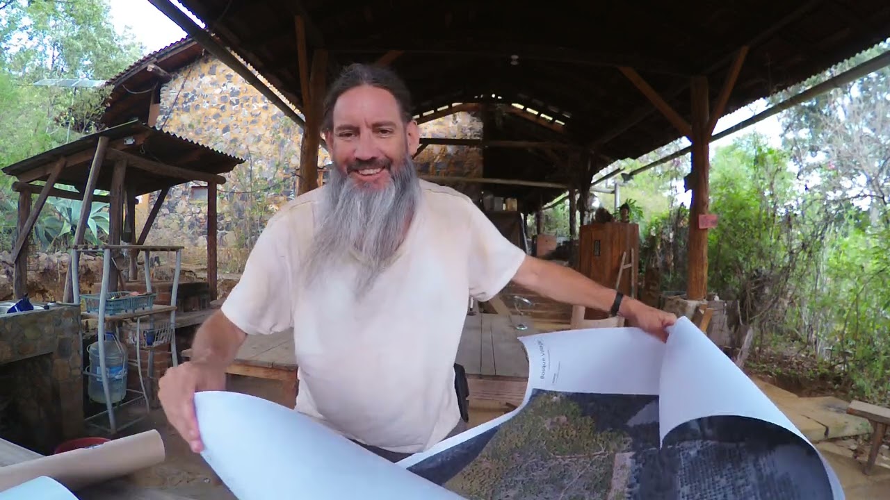 Showing off my big map for planning interrelated intentional communities; better energy use.