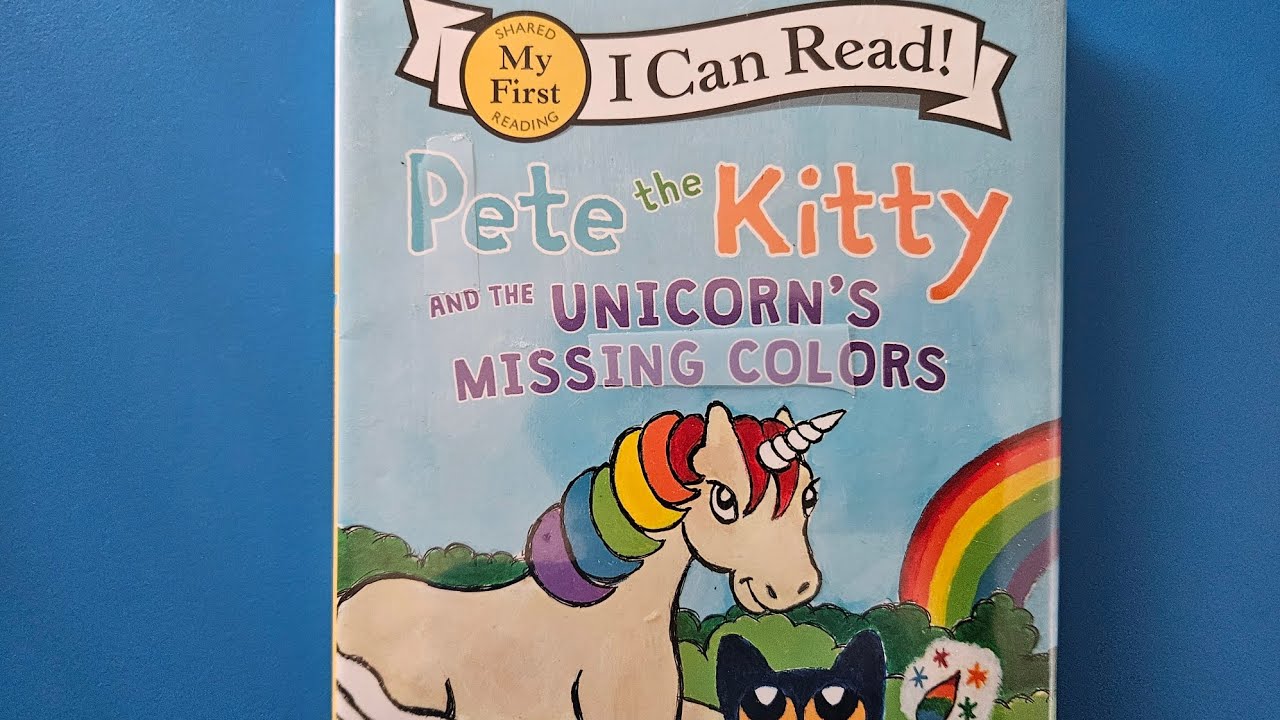 Pete the kitty and the unicorn's missing rainbow.